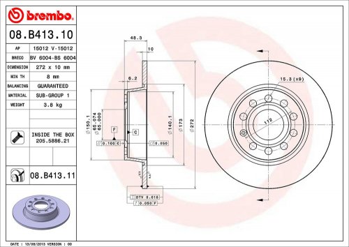 Замена передних тормозных дисков Skoda Octavia A5